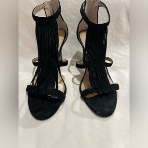 Ann Taylor Strapped Heels with Fringe